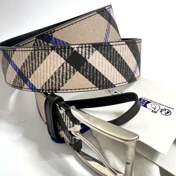 Burberry Leather Check Belt Size 85 / 34 - Picture 4 of 8